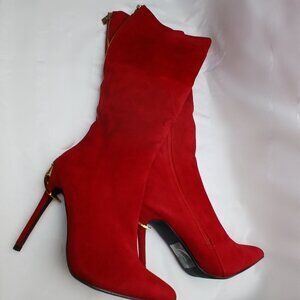 Knee High'SCENE' Red Boots Size 7